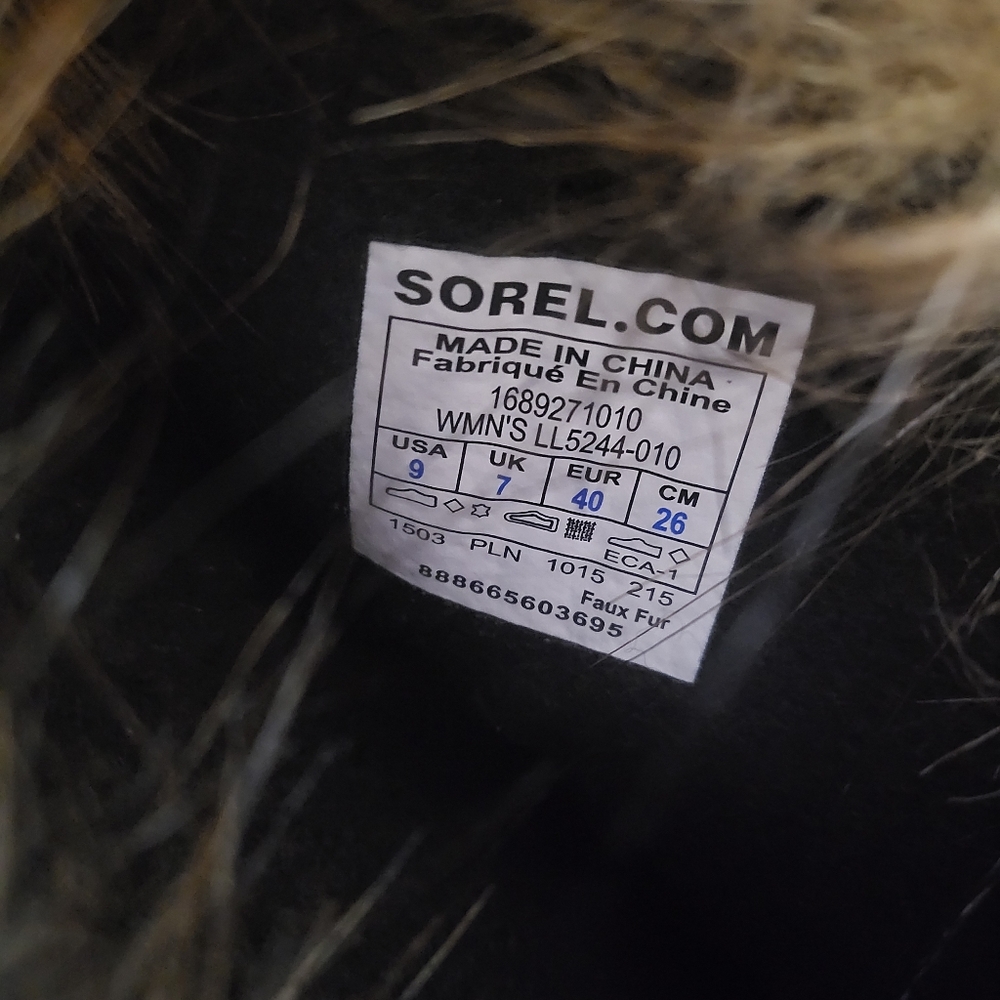 Joan of Arc Black Sorel Snowboots 9m